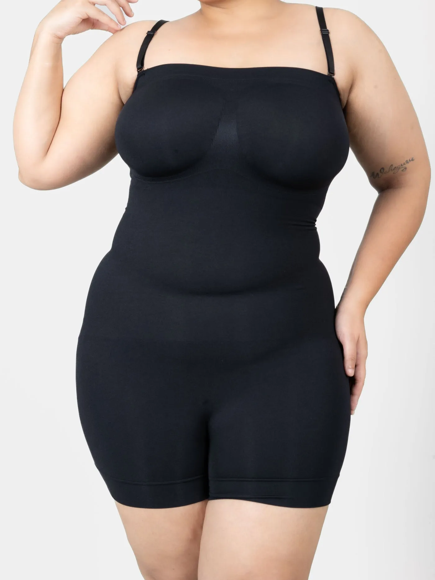 Strapless Mid Thigh Bodysuit  - Body Shaper
