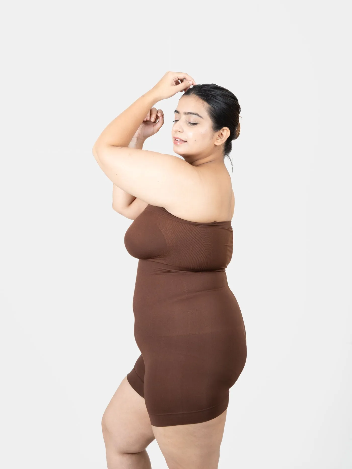 Strapless Mid Thigh Bodysuit  - Body Shaper
