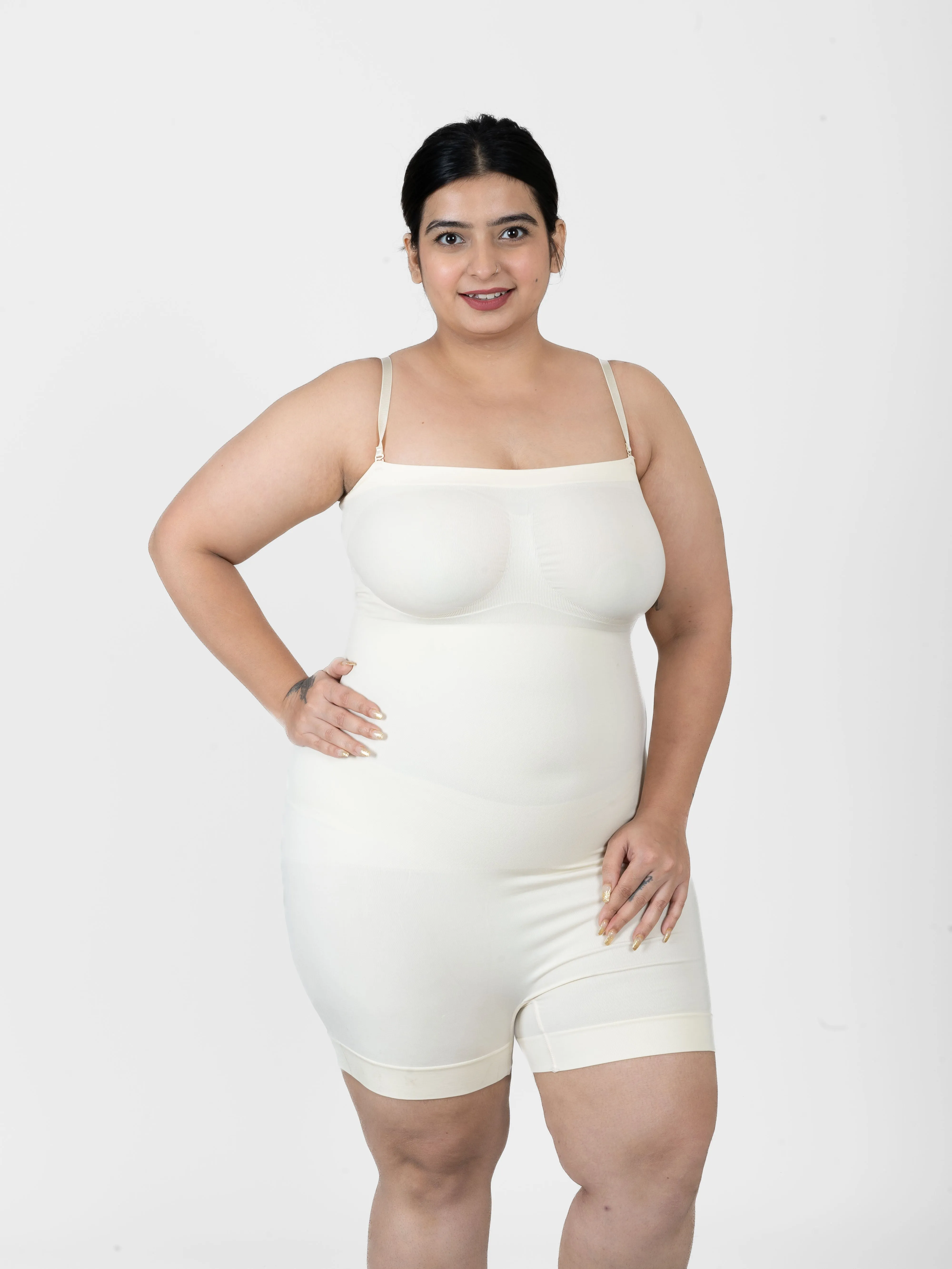 Strapless Mid Thigh Bodysuit  - Body Shaper