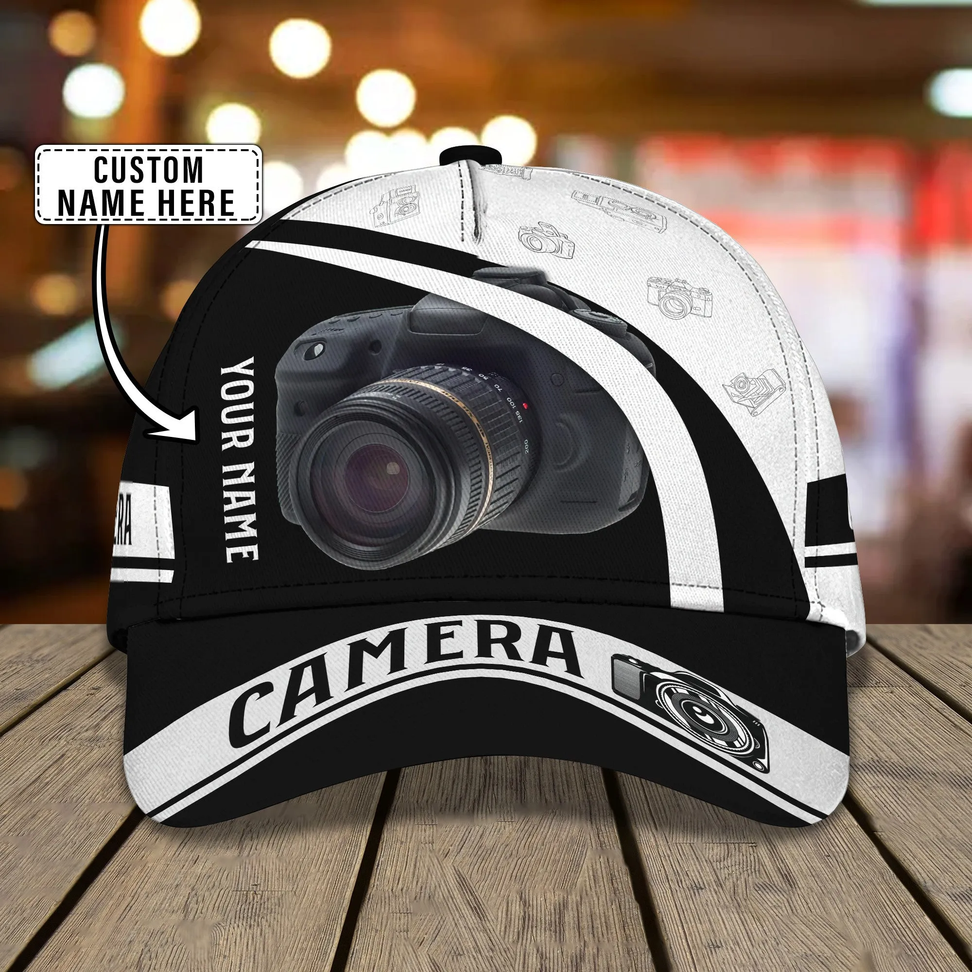 Studio Photography Cap Personalized Name 3D Photographer 01
