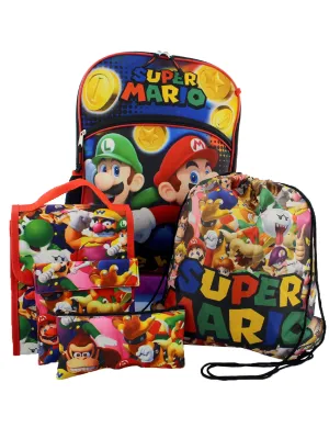 Super Mario 16" School Backpack Set