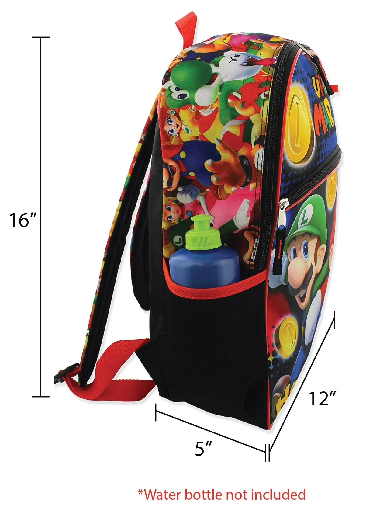 Super Mario 16" School Backpack Set