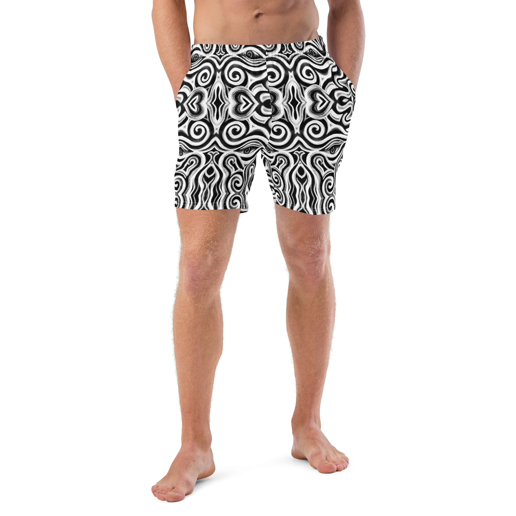 Swim Trunks ( Secret Internal Pocket)- "Time Travel" Design