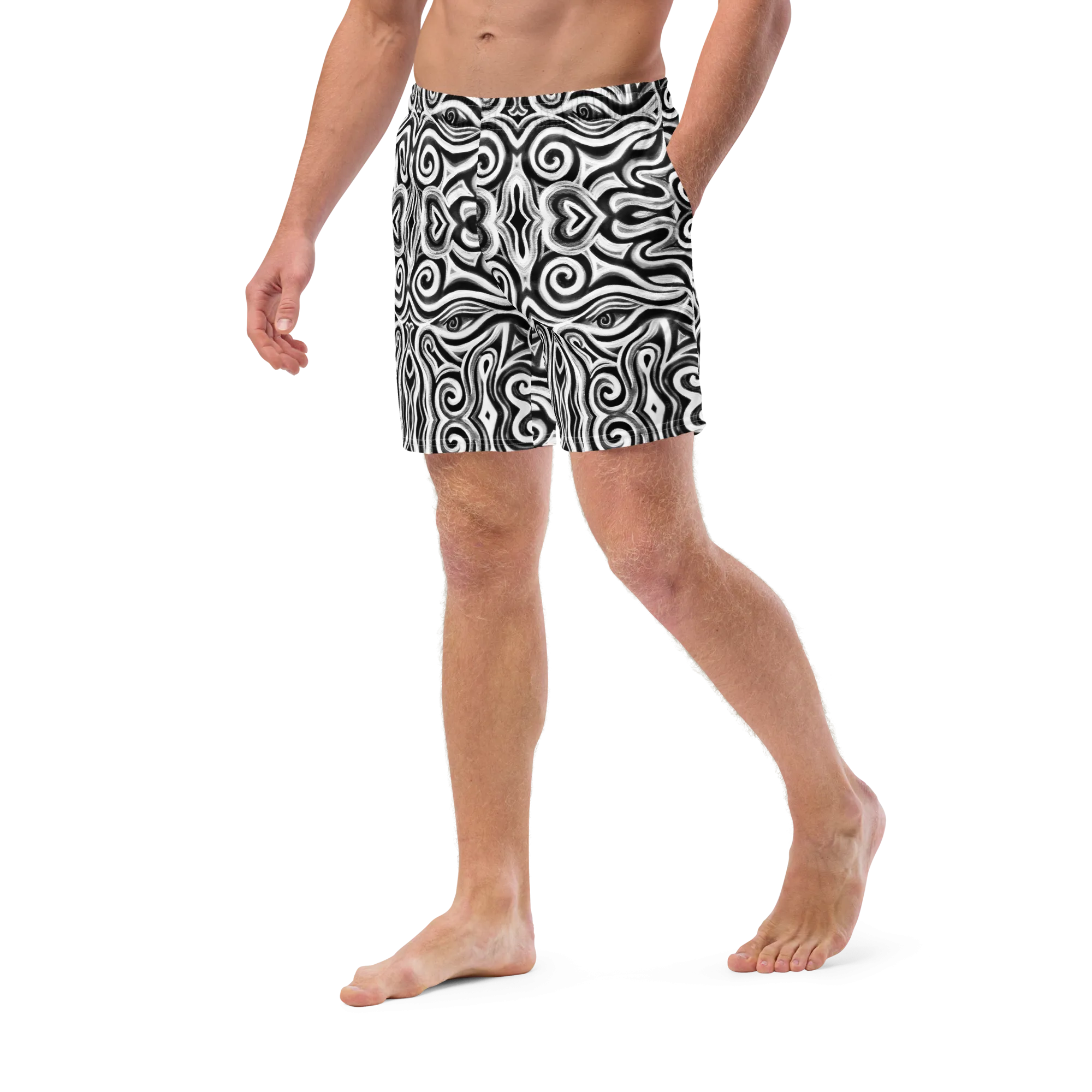 Swim Trunks ( Secret Internal Pocket)- "Time Travel" Design
