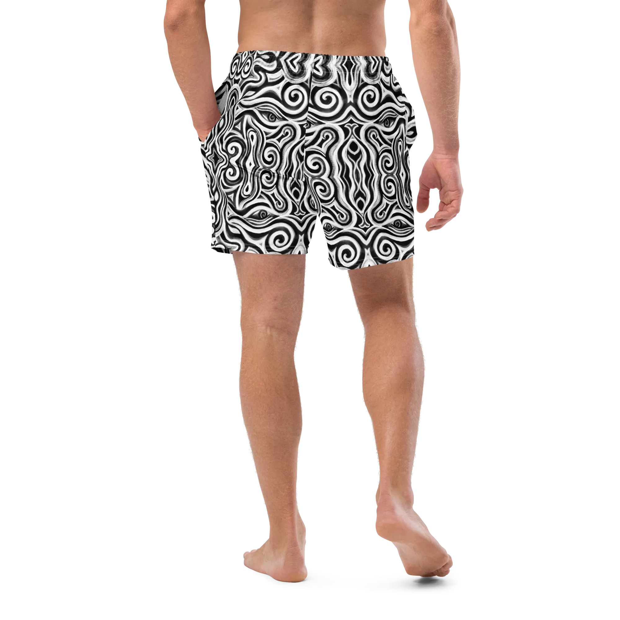 Swim Trunks ( Secret Internal Pocket)- "Time Travel" Design