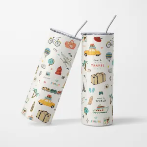 Time to Travel - 600 ml Stainless Steel Tumbler