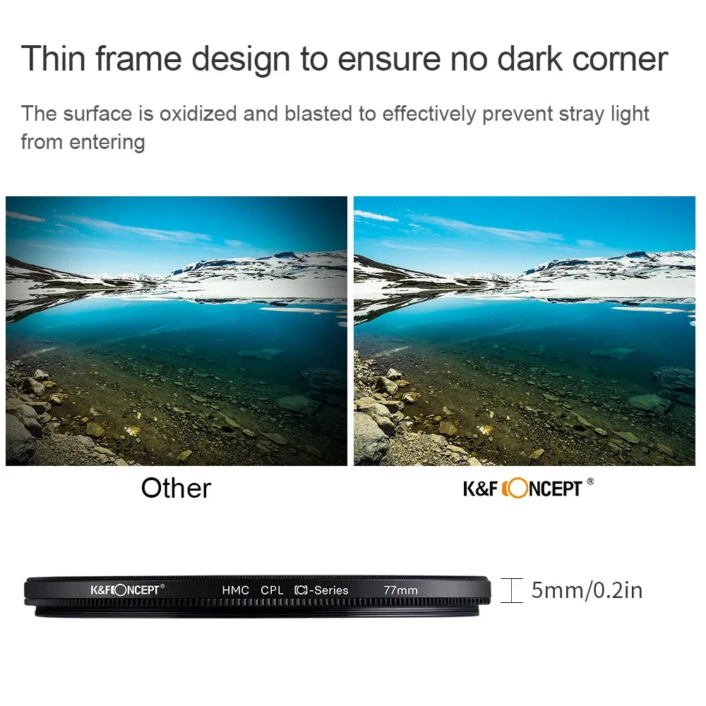 Ultra Slim Multi-Coated Circular Polarizer Camera Lens Filter