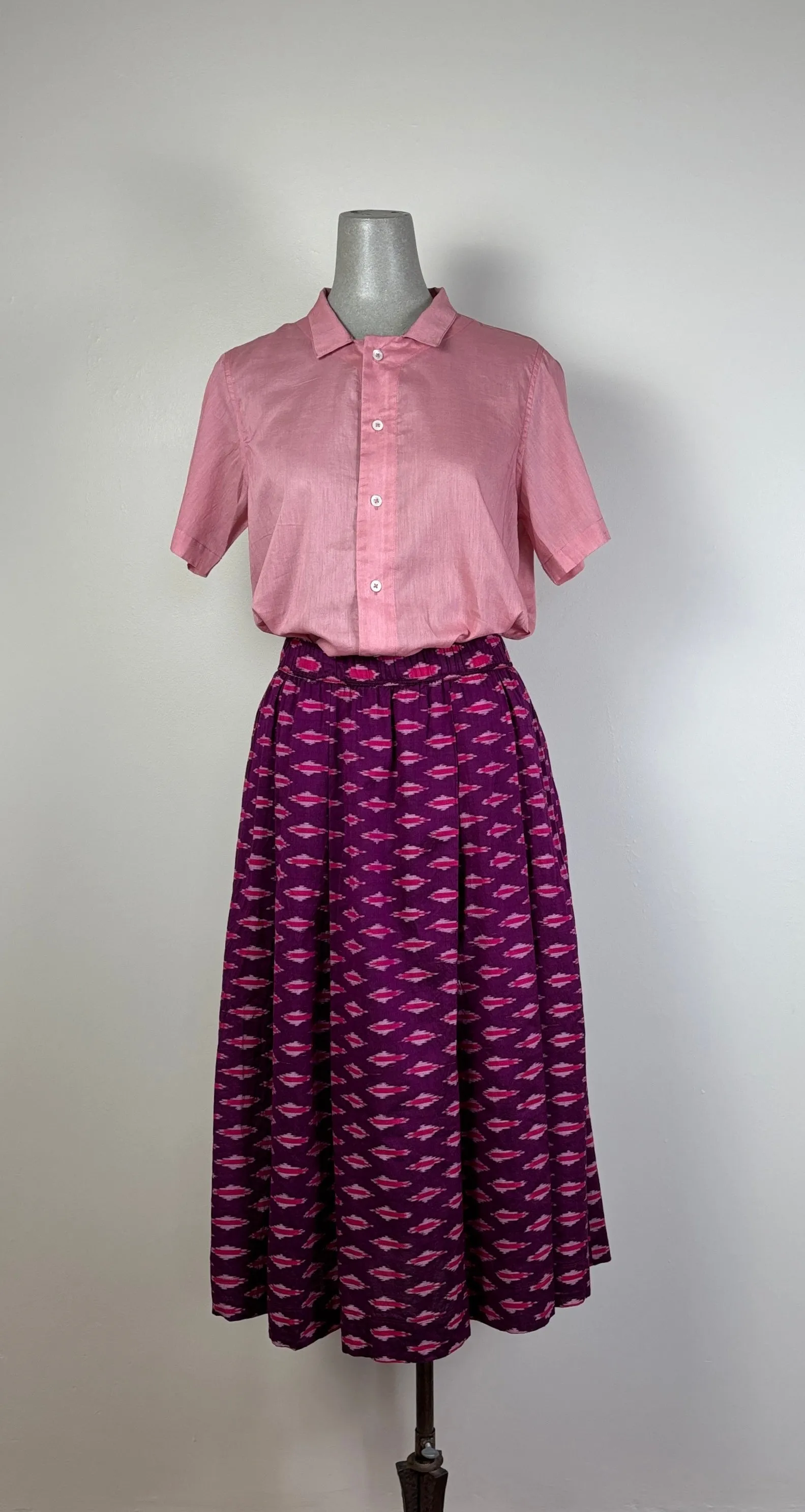 Uqnatu  ~  Pleat Sleeve Blouse - Rose Quartz