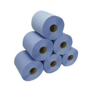Value 2 Ply Blue Centre Feed Rolls 120m - Case of 6