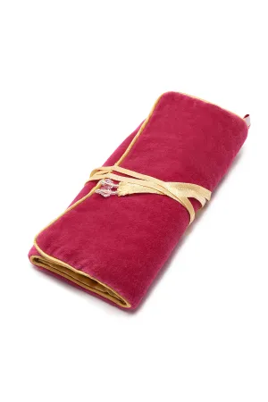 VELVET JEWELRY ROLL - ROSE