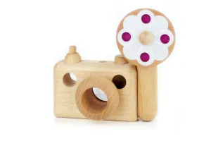 Vintage 35MM Wooden Toy Camera with Flash