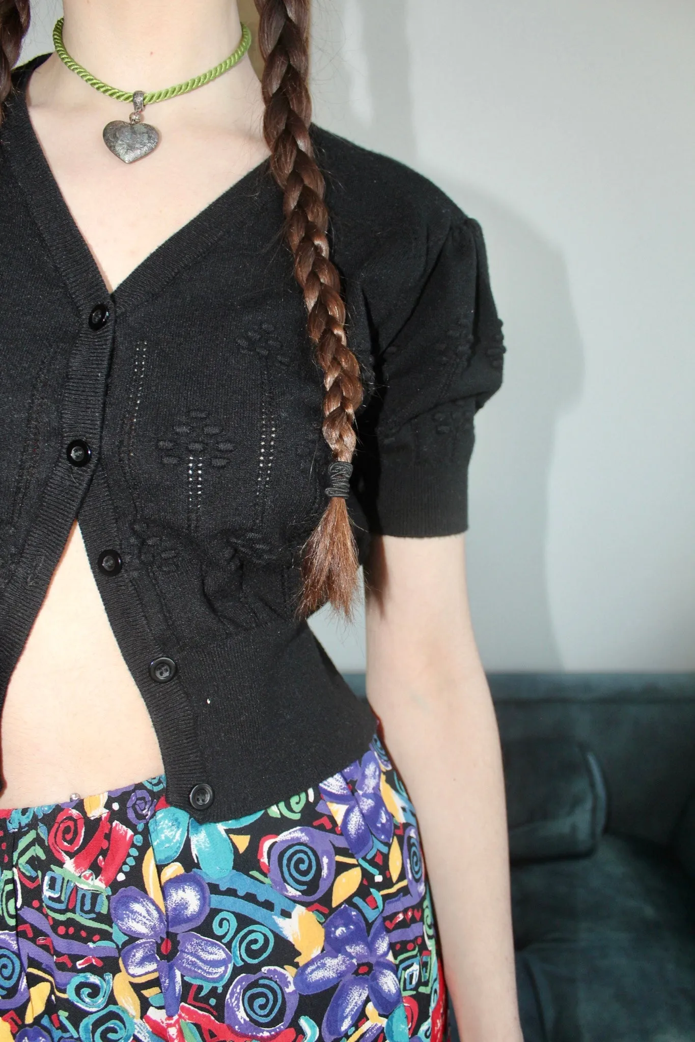 Vintage Embossed Short Sleeve Knit (S)