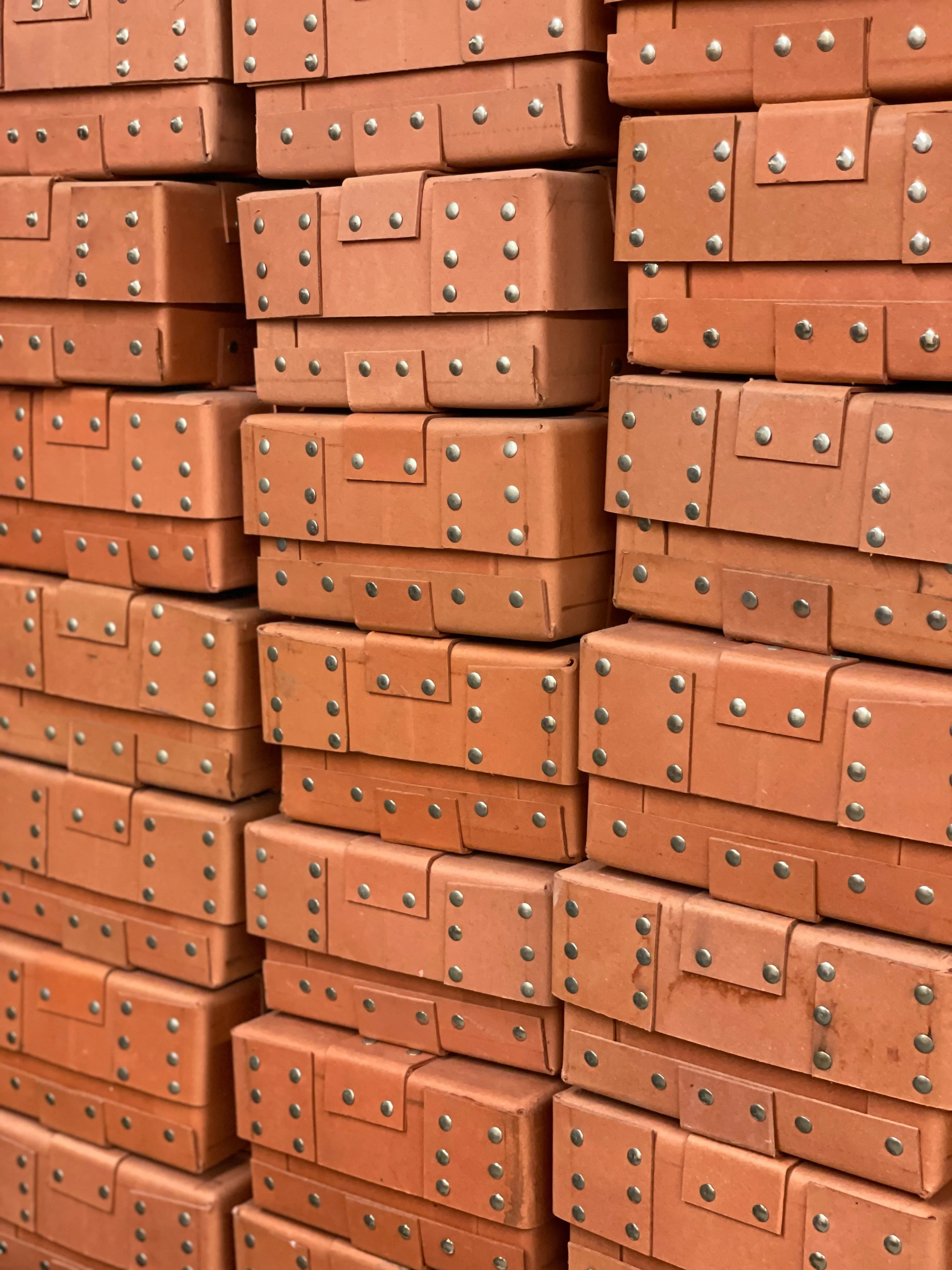 Vintage Studded Paper Boxes from a Belgian Atelier