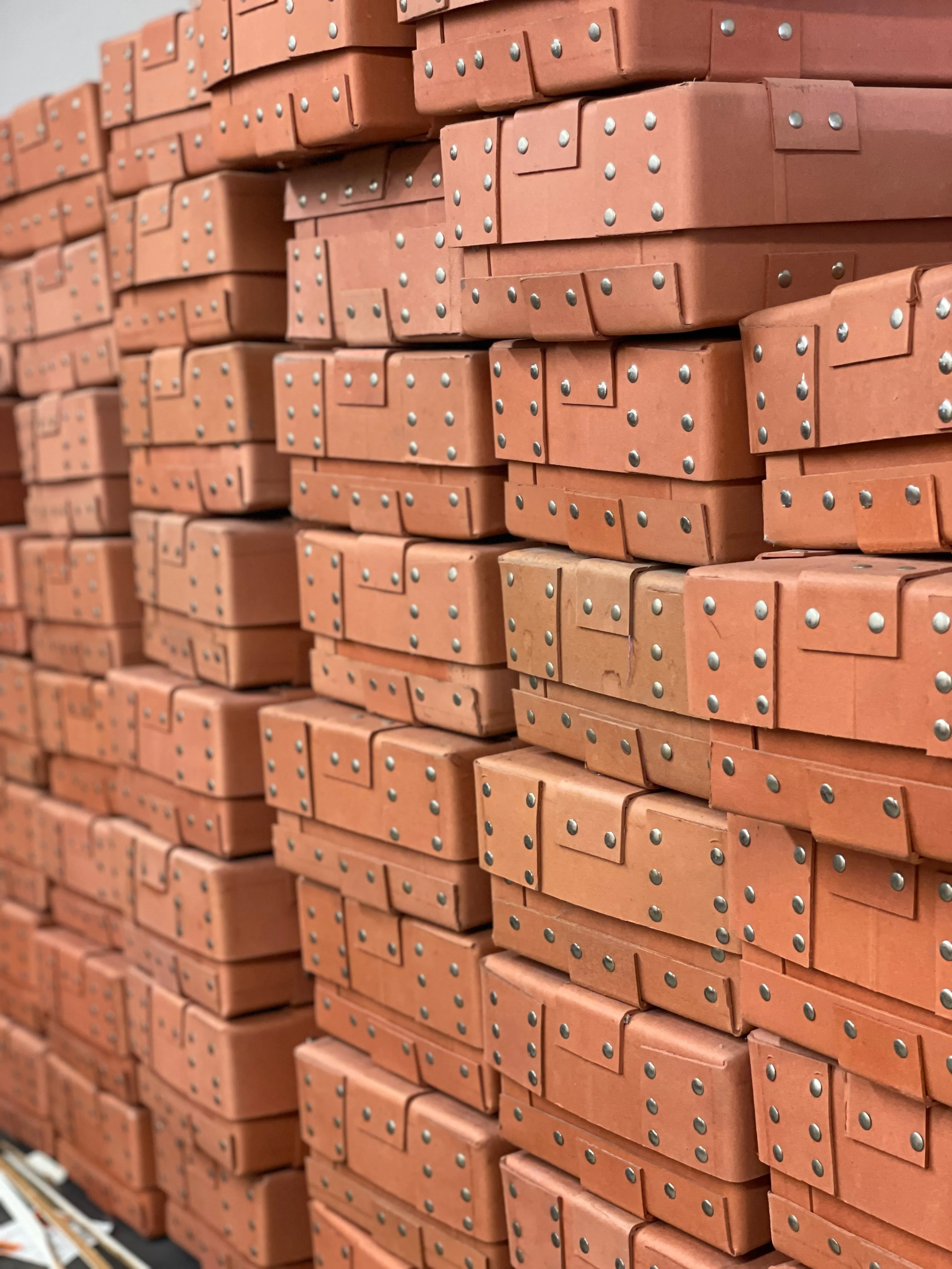 Vintage Studded Paper Boxes from a Belgian Atelier