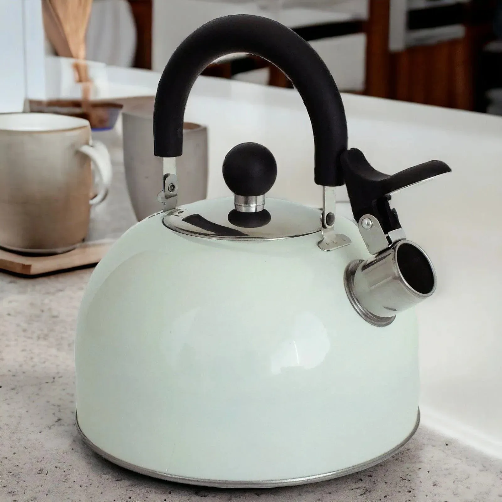 Voche 2.5L Cream Stainless Steel Stovetop Whistling Kettle