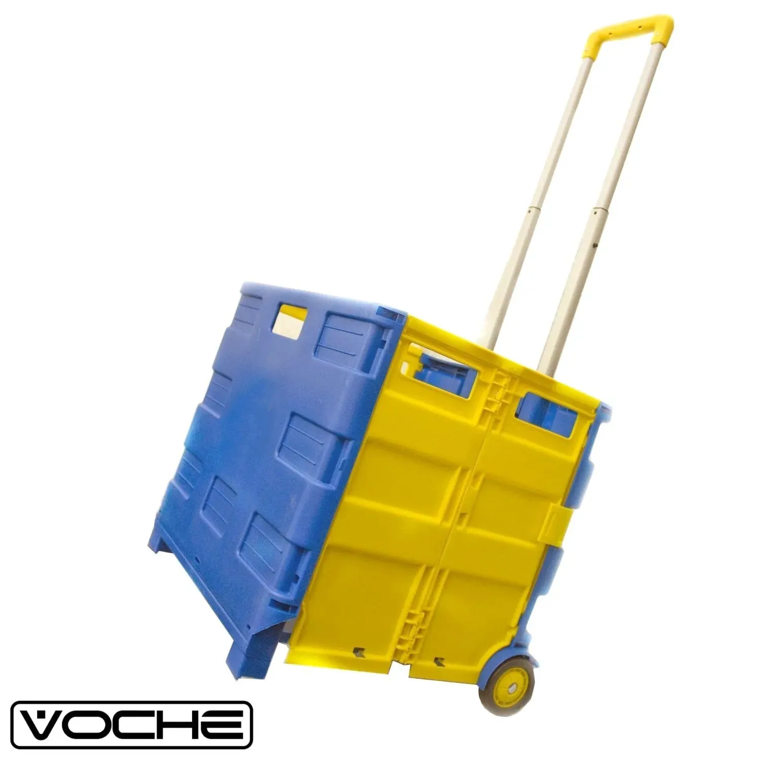 VOCHE® FOLDING SHOPPING TROLLEY CART FOLDABLE CAR BOOT STORAGE BOX 40KG CAPACITY