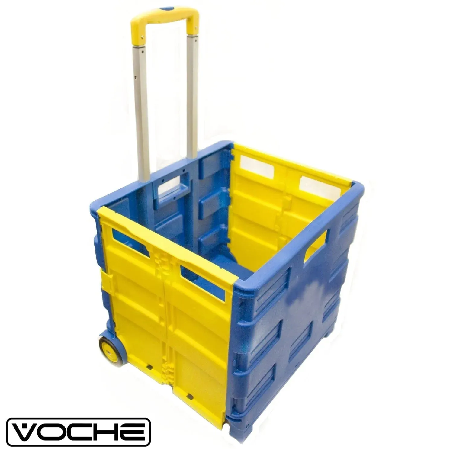 VOCHE® FOLDING SHOPPING TROLLEY CART FOLDABLE CAR BOOT STORAGE BOX 40KG CAPACITY