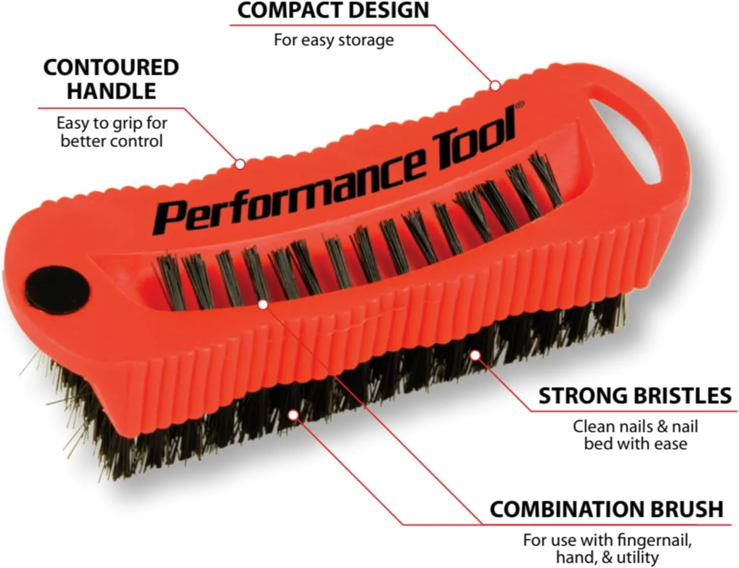 W9163 Utility and Fingernail Brush with Magnet / Scrub Brush