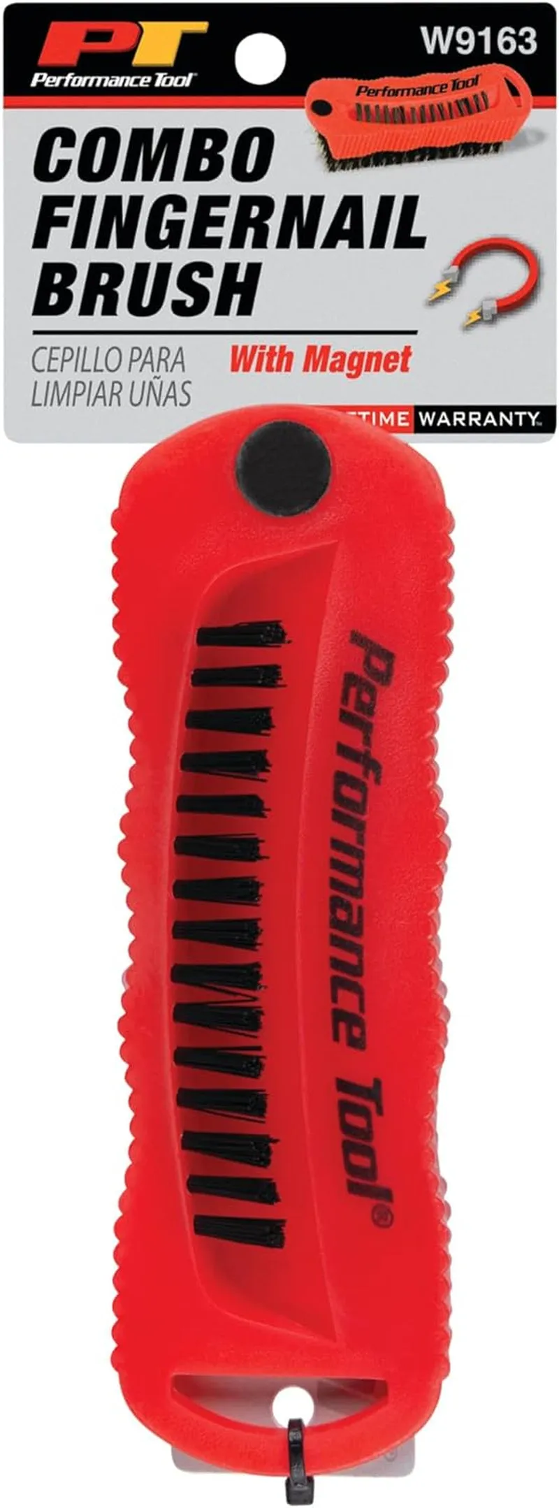 W9163 Utility and Fingernail Brush with Magnet / Scrub Brush