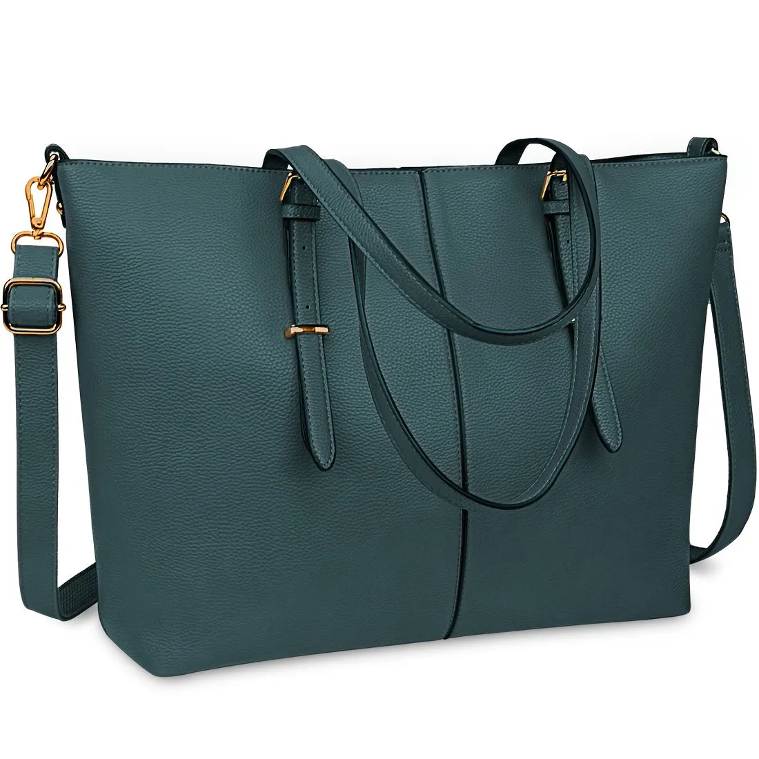 Waterproof Lightweight Laptop Tote Bag for Women - PU Leather Briefcase