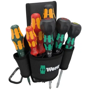 Wera Screwdriver Set 9622 Belt Holster Set 3 VDE Phillips Slotted Square Ball Grip 8 Pieces