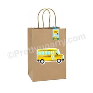 Wheels on the Bus Theme Gift Bags - Pack of 10
