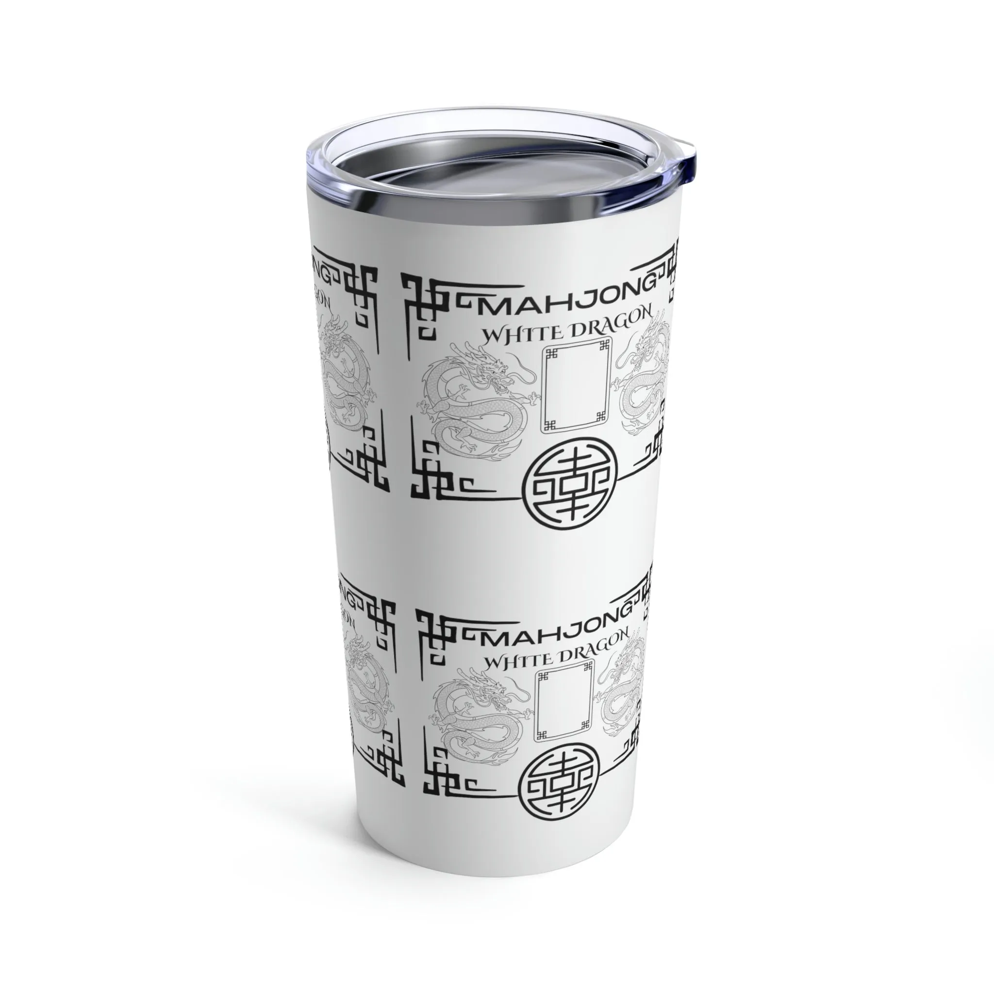 White Dragon Mahjong Tumbler 20oz