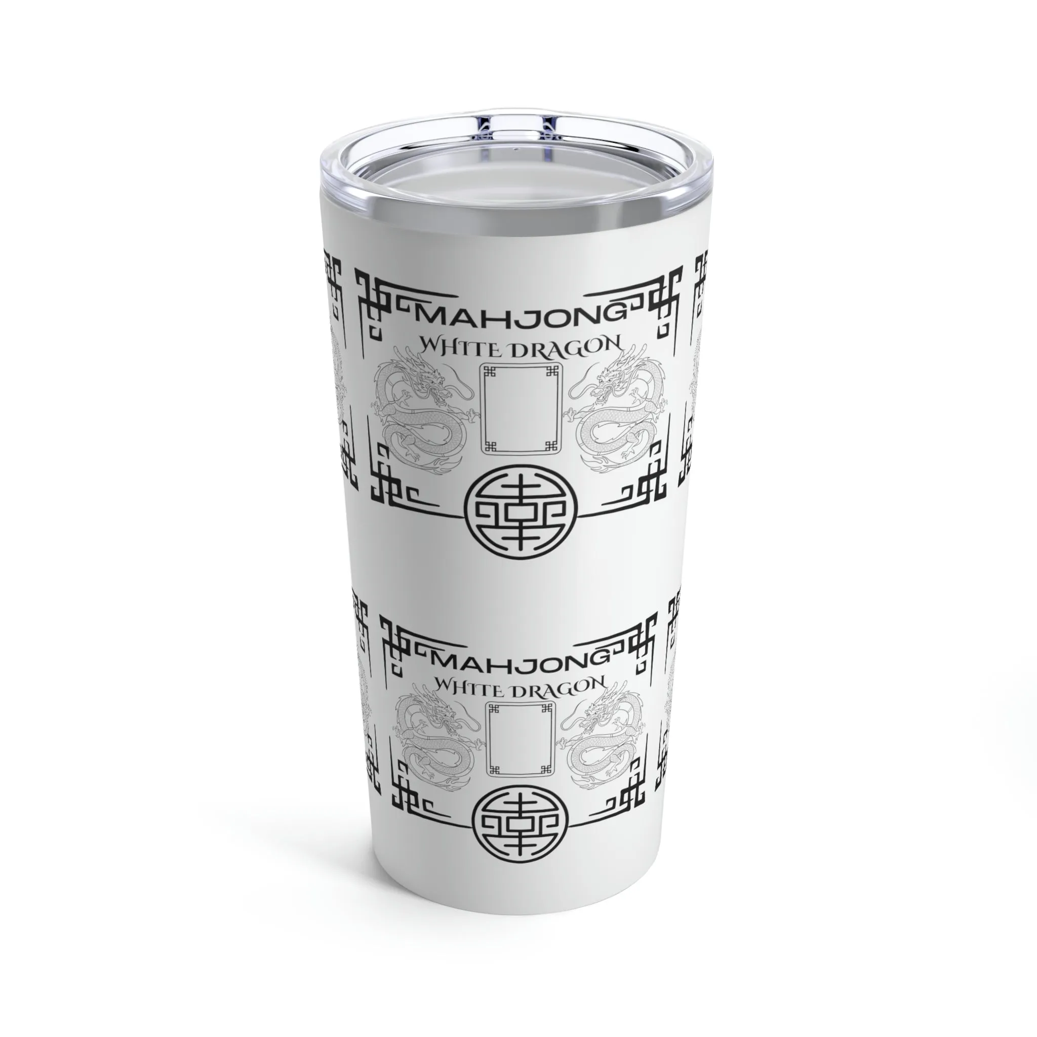 White Dragon Mahjong Tumbler 20oz