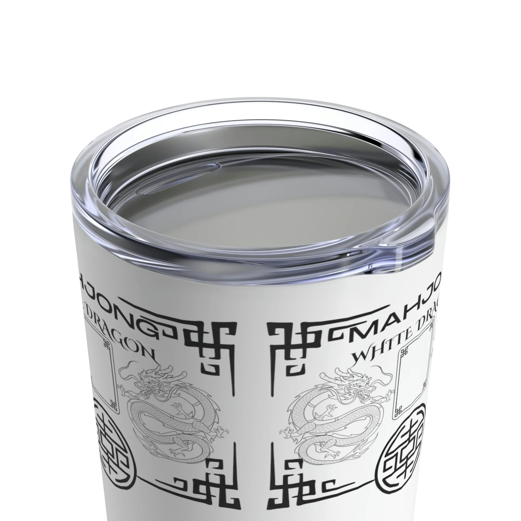 White Dragon Mahjong Tumbler 20oz