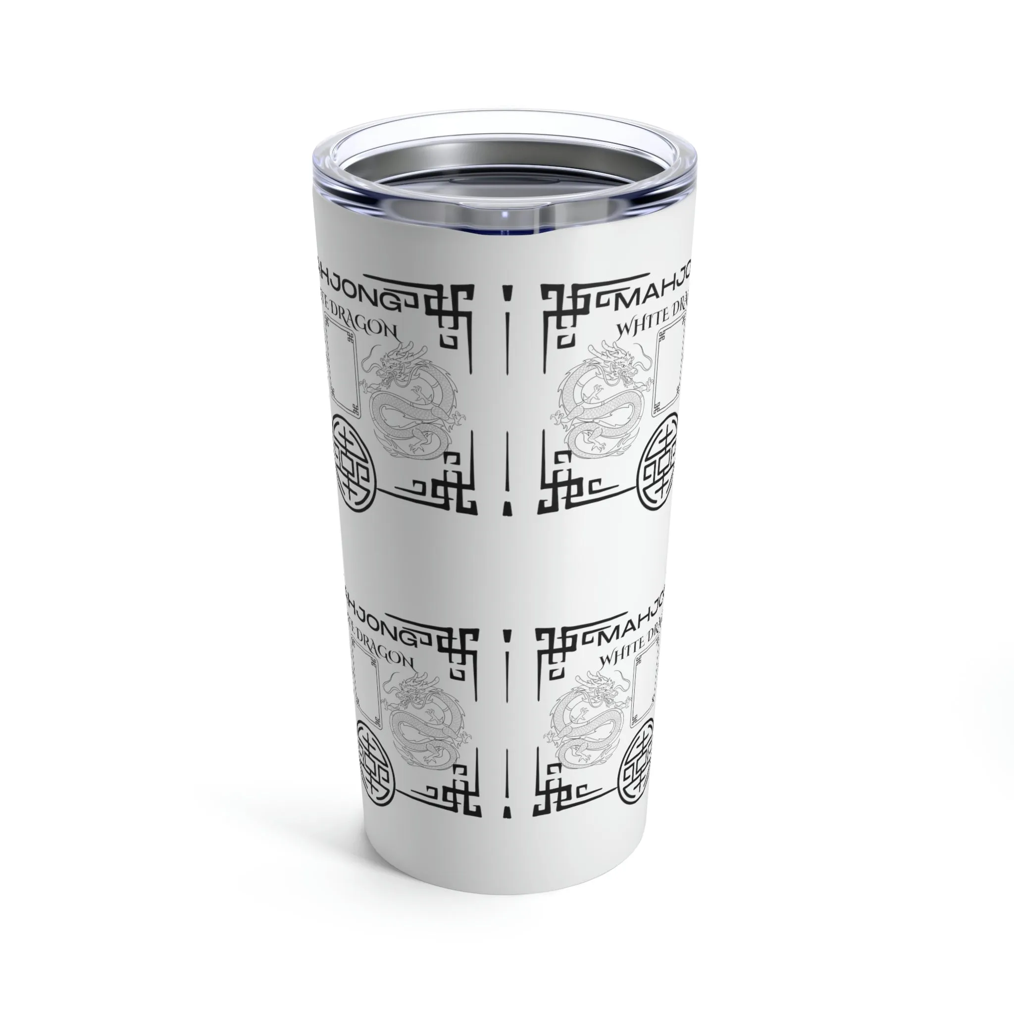 White Dragon Mahjong Tumbler 20oz