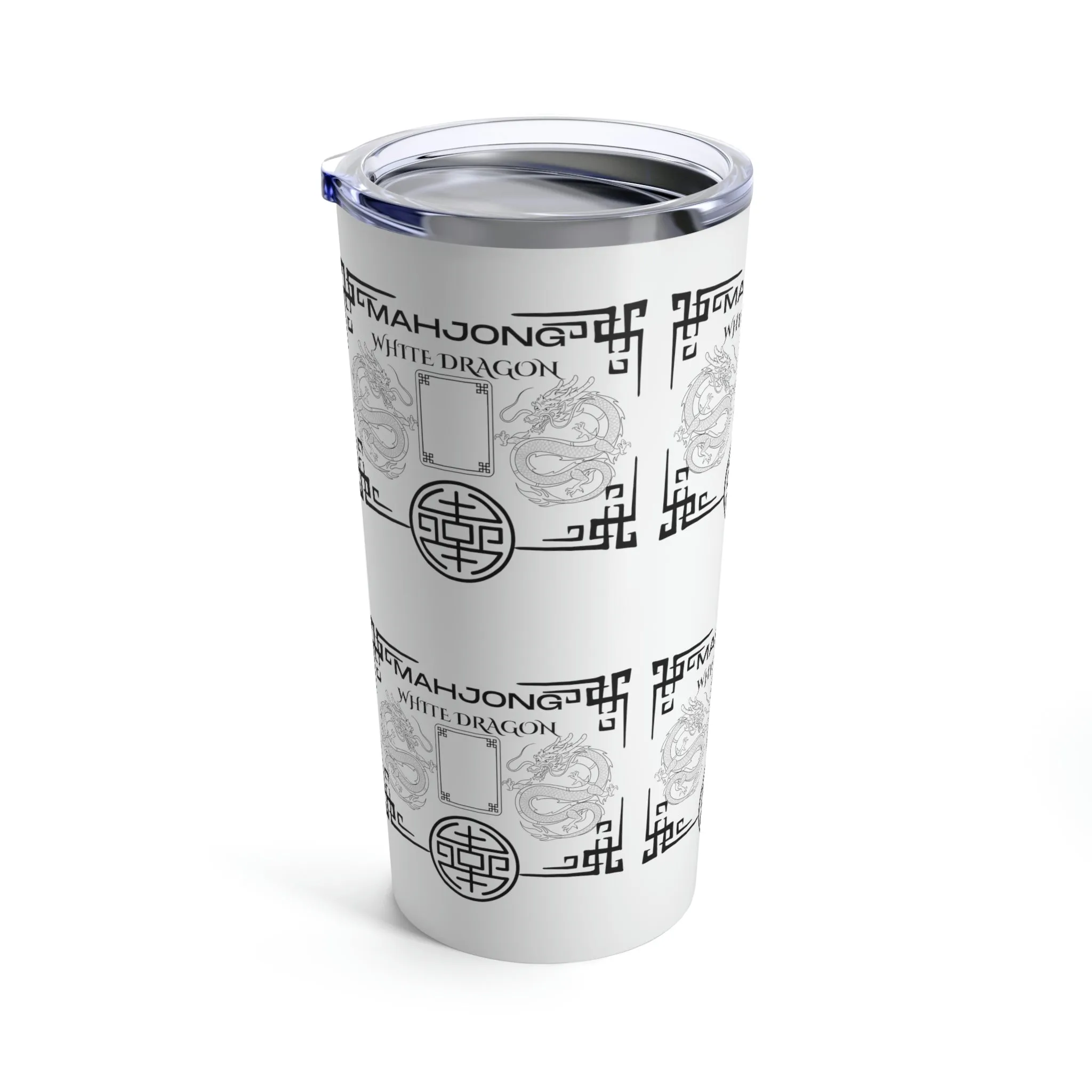 White Dragon Mahjong Tumbler 20oz