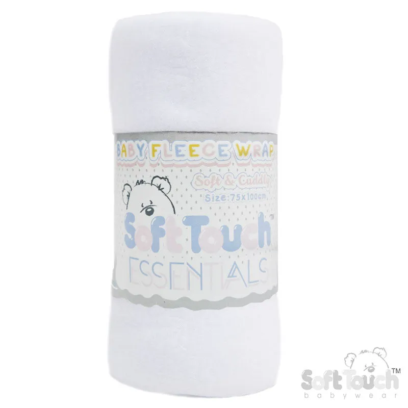 WHITE EMBOSSED FLEECE BABY WRAP (RP) (PK12) FBP05-W