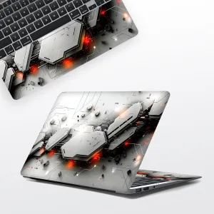 White Techy Laptop Skin
