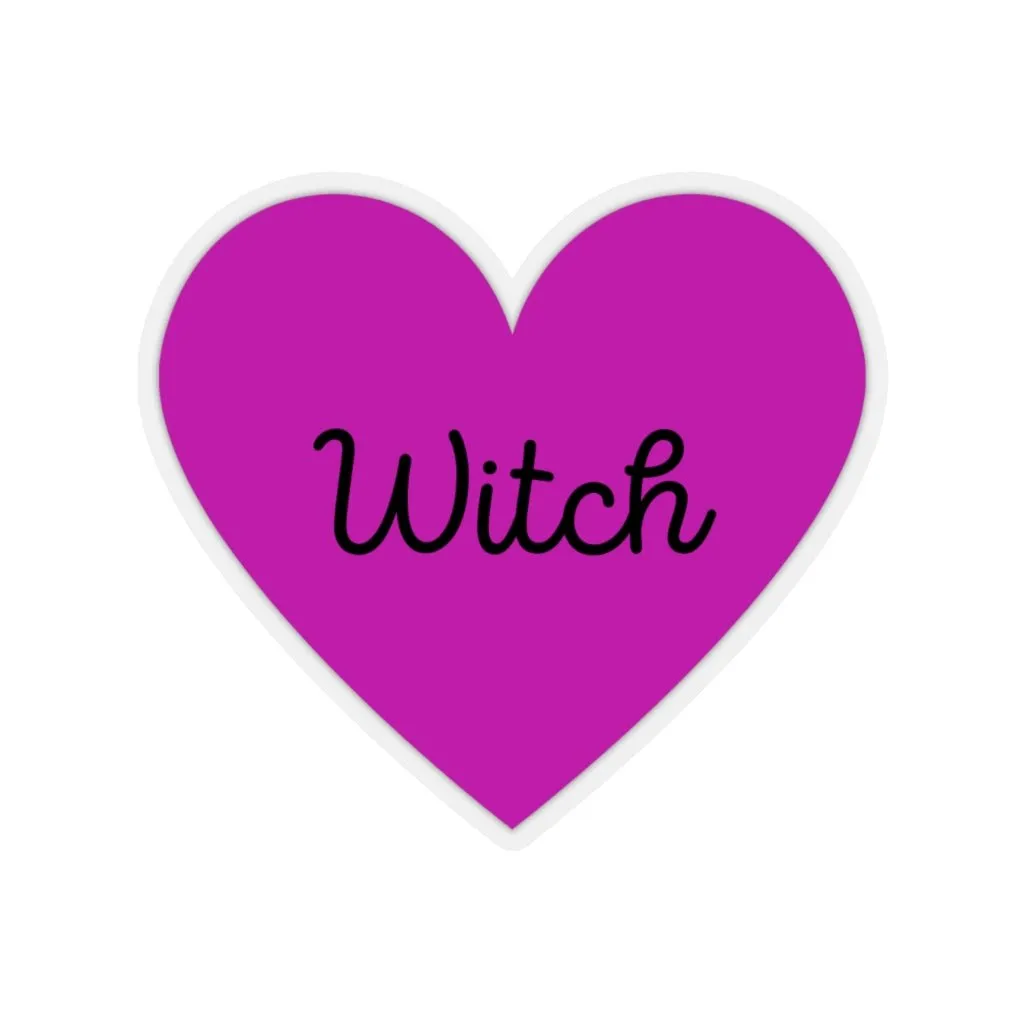 Witch Heart Sticker - Pink