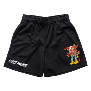 Women Are Drugs (Kaws) | Black Mesh Shorts