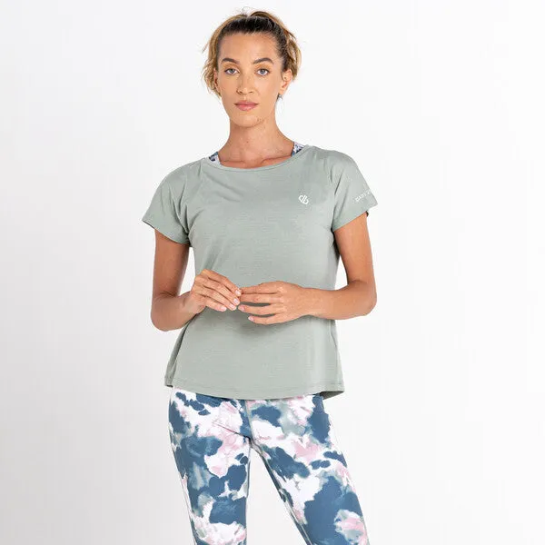 Women's Persisting Lightweight Gym Tee | Lilypad Green Marl