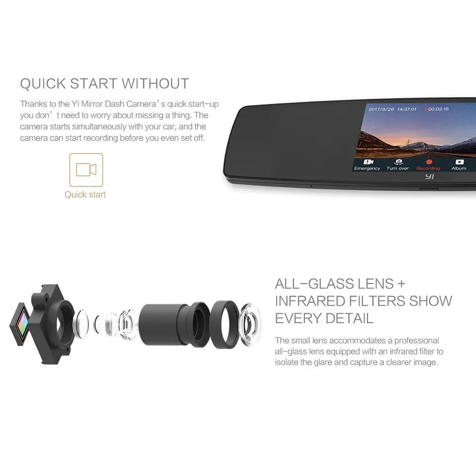 Xiaomi YI Mirror Dash Camera