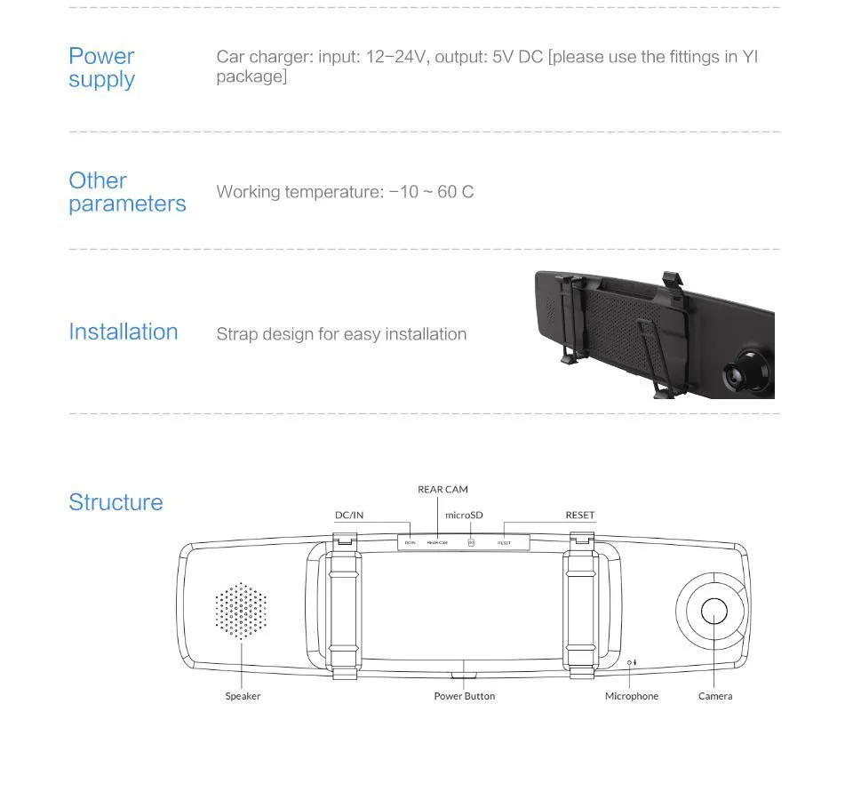Xiaomi YI Mirror Dash Camera