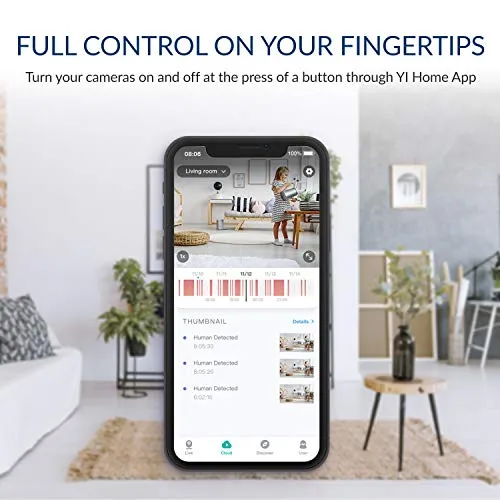 YI Pan-Tilt Security Camera, 360 Degree 2.4G Smart Indoor Pet Dog Cat Cam with Night Vision, 2-Way Audio, Motion Detection, Phone APP, Compatible with Alexa and Google Assistant