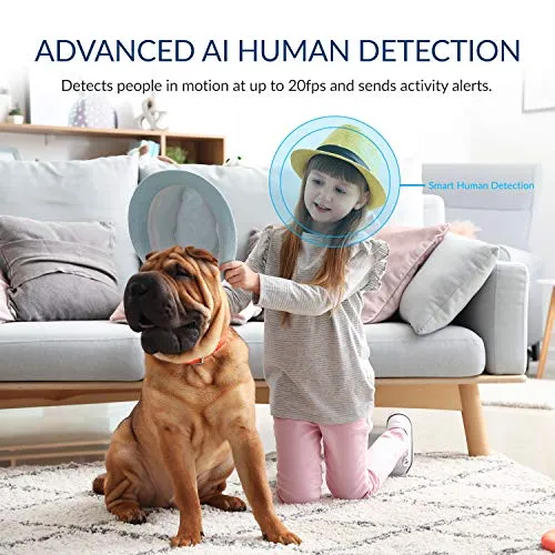 YI Pan-Tilt Security Camera, 360 Degree 2.4G Smart Indoor Pet Dog Cat Cam with Night Vision, 2-Way Audio, Motion Detection, Phone APP, Compatible with Alexa and Google Assistant